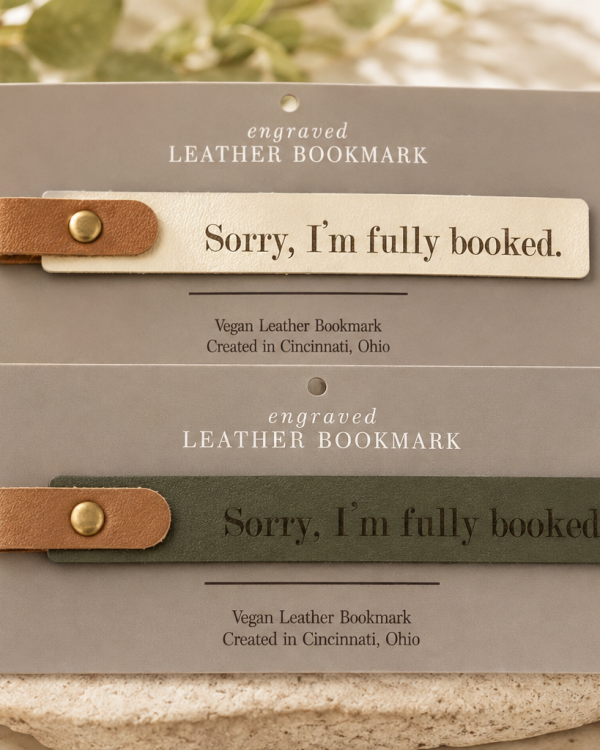 I'm Fully Booked Leather Bookmark